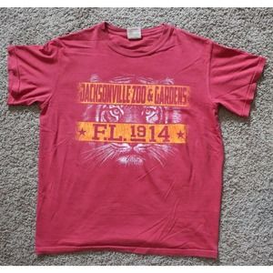 VINTAGE Comfort Colors Jacksonville Zoo Red Graphic T-Shirt Size Small